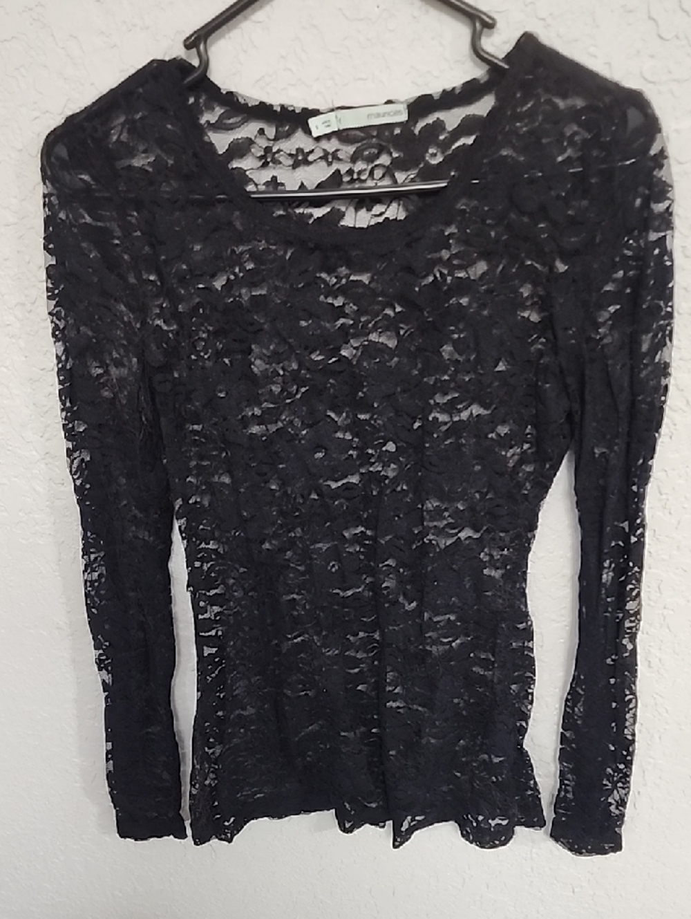 Black Lace Overlay Top